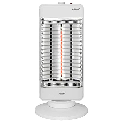 [山善] 速暖カーボンヒーター&遠赤外線シーズヒーター搭載 ツインヒートプラス(1200W/900W/300W 3段階切替) 自動首振り機能付 ホワイト DBC-J122(W) [メーカー保証1年]