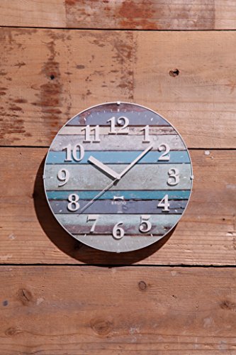 BRUNO 電波ビンテージウッドクロック ブルー BCR008-BL [2]