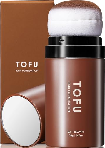TOFU ヘアファンデーション 白髪隠し 薄毛隠し パウダー 男女兼用【白髪も薄毛も1本で自然に仕上がる】 増毛 生え際 円形脱毛症隠し （ブラ