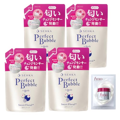 スウィートフローラルー/詰替×4/-・Style:スウィートフローラルPatternName:リニューアル品Size:詰替×4・専科の香料技術「匂いチェンジセンサー」が汗などの匂いを変えて、日中も不快な匂いが気にならない身体へ洗い上げるボディ洗浄料・豊かな泡で洗って、うるおいを奪わず、においが気にならない素肌に洗い上げます・保湿成分配合・つめかえ用、ふんわり甘いスウィートフローラルの香り商品紹介 専科の香料技術「匂いチェンジセンサー」が汗などの匂いを変えて、日中も不快な匂いが気にならない身体へ洗い上げるボディ洗浄料。豊かな泡で洗って、うるおいを奪わず、においが気にならない素肌に洗い上げます。保湿成分配合。つめかえ用、ふんわり甘いスウィートフローラルの香り 原材料・成分 水 ラウリン酸 PG 水酸化K ミリスチン酸 パルミチン酸 オレイン酸 ジステアリン酸グリコール 香料 コカミドDEA ラウリルグリコール酢酸Na ココイルメチルタウリンNa ポリクオタニウム−7 ポリクオタニウム−39 ヒアルロン酸Na キハダ樹皮エキス アセチルヒアルロン酸Na セリシン 加水分解シルク コカミドプロピルベタイン ステアリン酸 グリセリン PPG−8グリセリル ヒドロキシプロピルメチルセルロース EDTA−2Na ピロ亜硫酸Na エタノール クエン酸 EDTA−4Na BHT ソルビン酸K 安息香酸Na 使用方法 ●お湯をふくませたタオルやスポンジに適量をとり、よく泡立ててから洗い、その後よく洗い流します。　つめかえ方　（1）平らなところにおき、そそぎ口の「」の部分を持ち、矢印の方向にゆっくりと切ってください。　切る際には中味の飛び出しと切り口にご注意ください。　（2）そそぎ口をボトルに差し込んで固定し両手で持ち、ゆっくりと注ぎ入れてください。　●必ず、専科　パーフェクトバブル　フォーボディの本体ボトルにつめかえてください。　●雑菌が入るのを防ぐため、空のボトルの内側は洗わずにそのままつめかえてご使用ください。洗った場合は、必ずよく乾かしてからつめかえてください。　●つめかえ後は、袋の下部の製造記号（英数字）を控えておいてください。お問い合わせの際に必要な場合があります。 安全警告 目に入らないようにご注意ください。もし入った場合はすぐに水かぬるま湯で洗い流してください。　ポンプがスムーズに動かなくなった場合には、新しい本体をお求めください。　乳幼児の手の届かないところにおいてください。　誤飲等を防ぐため、置き場所にご注意ください。　専科　パーフェクトバブル　フォーボディ　フローラルプラスn　つめかえの際は必ず「専科　パーフェクトバブル　フォーボディ　フローラルプラスn」の本体ボトルにつめかえてください。　専科　パーフェクトバブル　フォーボディ　スウィートフロールラルn　つめかえの際は必ず「専科　パーフェクトバブル　フォーボディ　スウィートフロールラルn」の本体ボトルにつめかえてください。