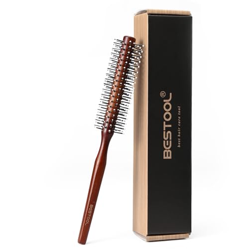 BESTOOL ロールブラシ ヘアブラシ ロール くし 木製 櫛 ヘアケア 高級 コーム レディース メンズ ブロー カール 巻き髪 耐熱 人気