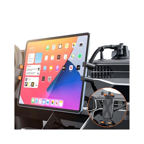 タブレットホルダー 【トラックや乗用車ドライバーに最適】大型吸盤・真空吸着で落下なし/設置簡単/6～13インチ全機種対応【2025新型・柔軟なア
