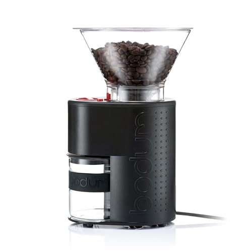 BODUM ボダム コーヒーミル 電動ミル BISTRO ビストロ 電動式コーヒーグラインダー ブラック コニカル刃 挽きムラ防止 静電気防止