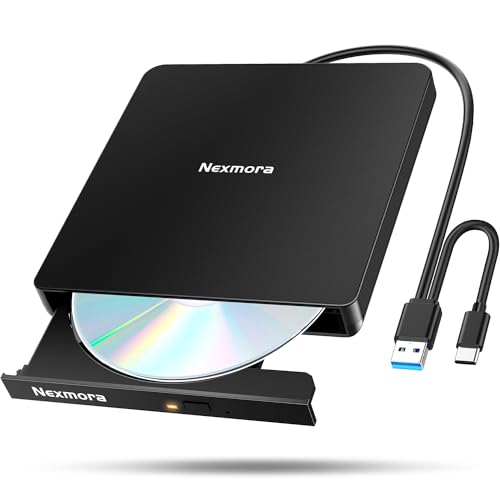 【2026革新型・高速USB3.0対応】 CD DVDドライブ 外付け 静音 DVDプレーヤー 外付けDVDドライブ USB3.0＆Type-C