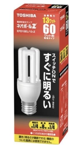 東芝 ネオボールZ 電球形蛍光ランプ 電球60ワットタイプ 電球色 EFD15EL/13-Z（楽天・SNマート　楽天市場店）