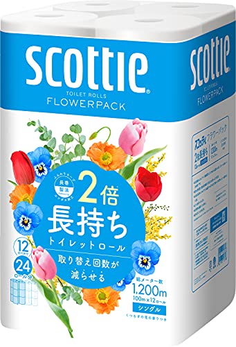 SNマート 楽天市場店のトイレット シングル 2倍長持ち 100m 48ロール スコッティ (ケース品)｜アングル2