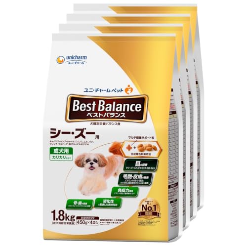 樂天商城 - ベストバランス ドッグフード ドライ カリカリ仕立て シー・ズー用 成犬用 7.2kg(1.8kg×4) 国産 ユニチャーム[ケース品]