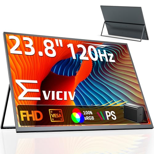 EVICIV QLED モバイルモニター 23.8インチ 120Hz 大画面 モバイルディスプレイ USB-C給電 FHD 1080P 1000