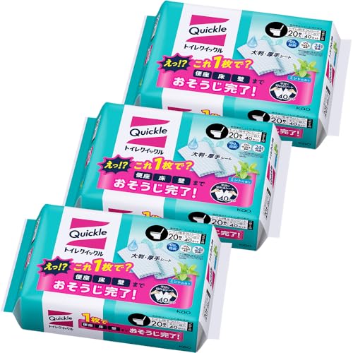クイックル 【まとめ買い】 トイレ つめかえ用 ジャンボパック ミント 20枚 × 3個