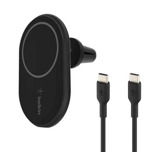 Belkin MagSafe対応 ワイヤレス車載充電器 7.5W エアコン吹き出し口用 USB-C to Cケーブル(1.2m)付属 (シガーチ
