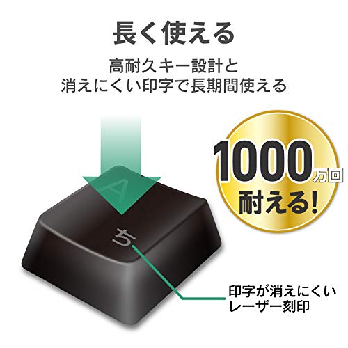SNマート 楽天市場店のエレコム キーボード ワイヤレス (レシーバー付属) メンブレン フルキーボード ブラック TK-FDM106TXBK｜アングル3