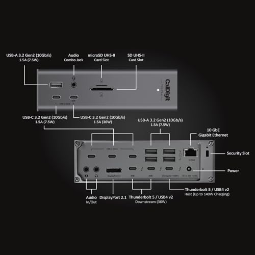 CalDigit TS5 Plus - 20�ݡ���Thunderbolt 5 �ɥå� [TBT5-TS5Plus-JP-AMZ]