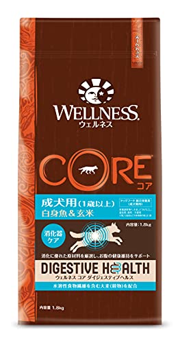 ウェルネスコアダイジェスティブヘルス 消化器ケアドッグフード成犬用(1歳以上)白身魚&玄米1.8kg