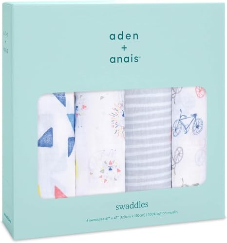 aden + anais エイデンアンドアネイ おくるみ アニマル 4枚セット 120×120cm モスリンコットン スワドル 新生児 出産祝い