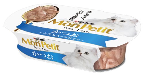 モンプチ プチリュクス カップ キャットフード 成猫用 かつお とろみスープ仕立て 57g×48個入り (ケース販売) [キャットフード]