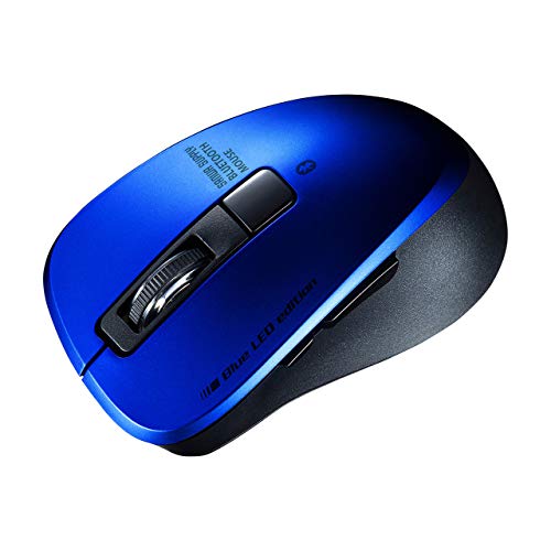 サンワサプライ Bluetooth 5.0マウス 静音 ブルーLED 5ボタン 2400dpi(3段階切替) 小型 ブルー MA-BTBL155