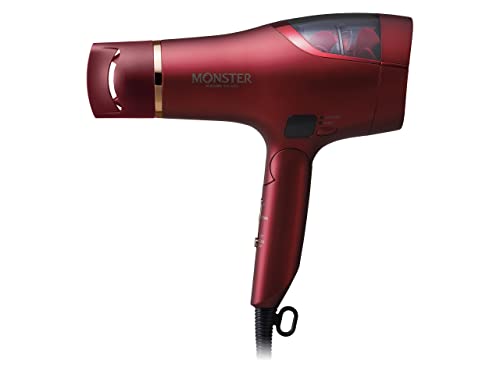 コイズミ ヘアドライヤー モンスター 大風量 速乾 温冷自動切替 マイナスイオン レッド KHD-W905/R