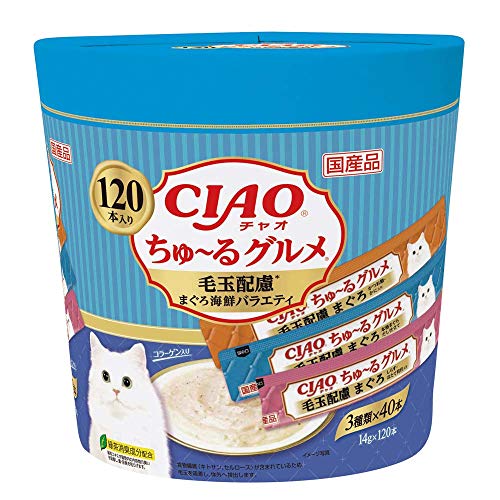 Fish Cake - チャオ (CIAO) ちゅ~るグルメ 毛玉配慮 まぐろ海鮮バラエティ 120本 猫用おやつ