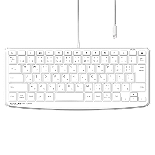 樂天商城 - エレコム 有線キーボード Lightningコネクタ JIS配列 メンブレン 静音 ホワイト TK-LCM02WH