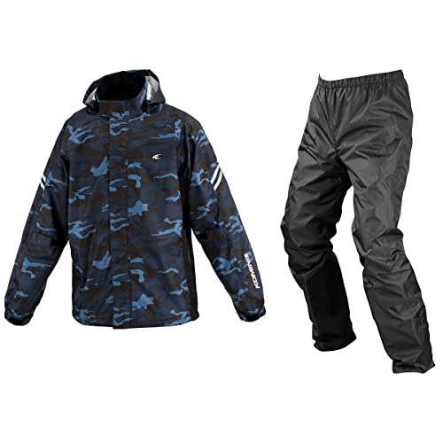 [コミネ] バイク用 レインウエア RK-5393 ブレスターレインウェア フィアート 03-5393 メンズ Blue Camo L