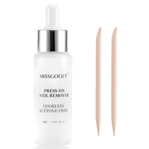 Missgooey ネイルリムーバー オフ ネイルチップ＆付け爪 接着剤リムーバー アセトンフリー ネイルグルーリムーバー ネイルオフ 30mL