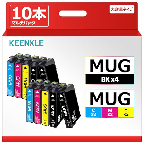 樂天商城 - マグカップ MUG-4CL エプソン 用 マグカップ インク 10本セット MUG-BK*2+MUG-4CL*2 カートリッジ EPSON 用