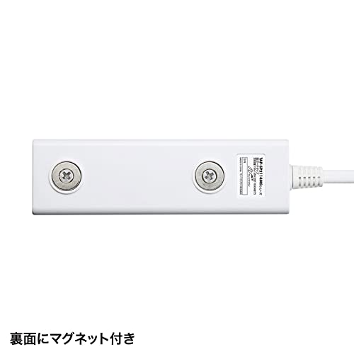 SNマート 楽天市場店のサンワサプライ(Sanwa Supply) 電源タップ 4個口 2P 3m 雷ガード・ホコリ防止シャッター・裏面マグネット付き 配線しやすいスイ｜アングル3