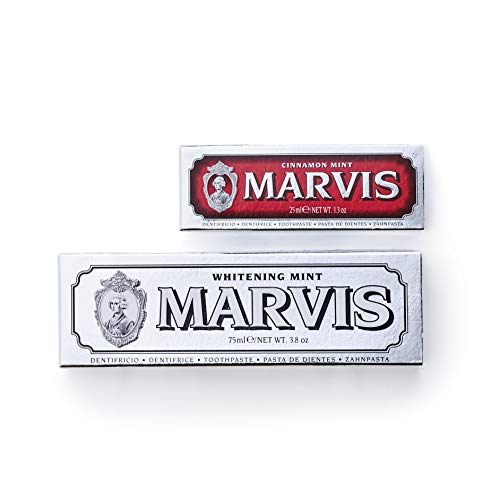樂天商城 - MARVIS(マービス) 歯磨き粉 ホワイト・ミント75mL & シナモン・ミント25mL 2本セット お得用 イタリア製 オーラルケア