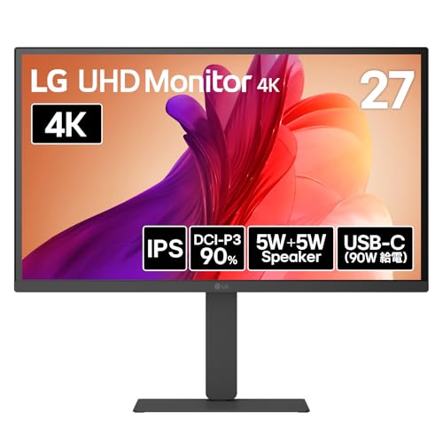 19 inches + - LG モニター ディスプレイ 27U730A-B 27インチ/4K(3840×2160)/IPS/DCI-P3 90%/HDR/アンチグレア/H