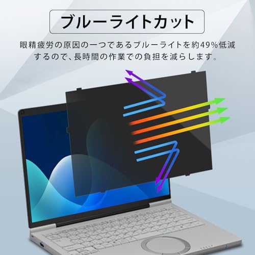 YMYWorld はめ込み型 レッツノート CF-SC6 / CF-SR4(CF-SR4/SR3) 12.4型 用 覗き見防止 保護フィルム ブ
