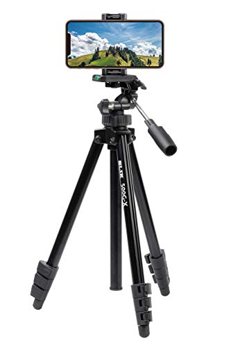 SLIK 三脚 500G-X 4段 レバーロック式 スマートフォンホルダー付属 軽量タイプ ブラック 217177