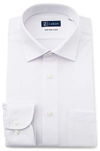 [アイシャツ] i-shirt 完全ノーアイロン ストレッチ 超速乾 レギュラーフィット 長袖 アイシャツ ワイシャツ メンズ ホワイト 無地
