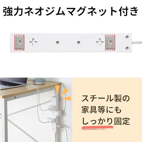 サンワサプライ(Sanwa Supply) 電源タップ 10個口・2P (5m) たくさん挿せるレイア...