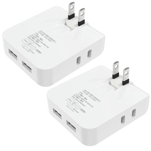 AKIRARI コーナータップ 4個口 AC2個 USB2個 電源タップ USB付き 薄型 スイングプラグ 配線しやすい コンセント 平トリプル