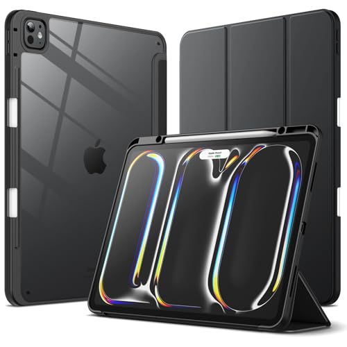 樂天商城 - JETech iPad Pro 13インチ M5/M4(2025/2024)用 ケース Pencilホルダー付き 透明バックカバー スリムスタン