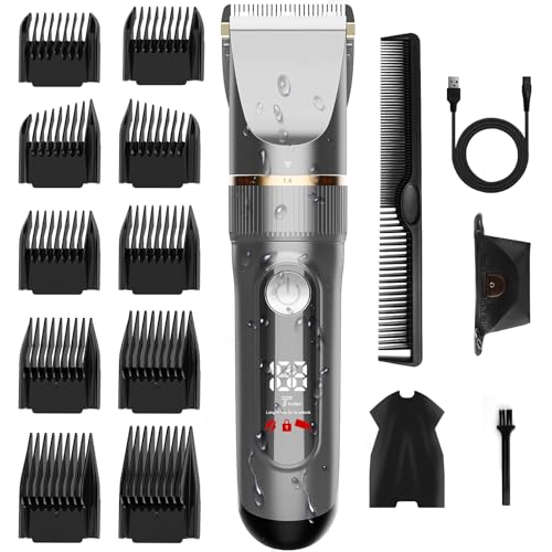 バリカン【2025新登場 USB充電式】ヘアカッター メンズ 電動ばりかん 散髪用 自動研磨 プロ仕様 0.8-26mm対応 LEDディスプレイ