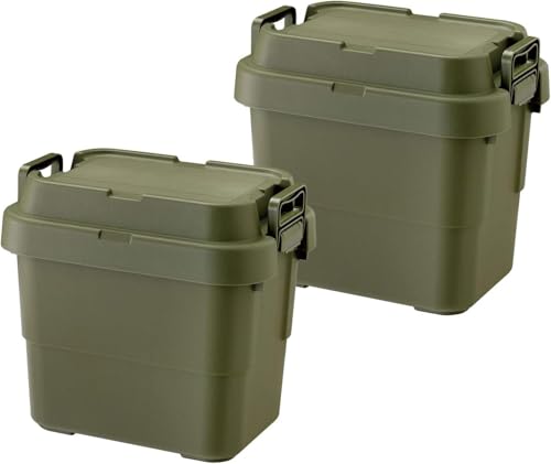 樂天商城 - リス(RISU) 収納ボックス トランクカーゴ 22L グリーン 日本製 TC-20S 2個セット コンテナ ボックス スタッキング 屋外収納