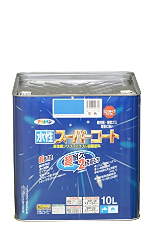 アサヒペン ペンキ 水性スーパーコート 水性多用途 空色 10L