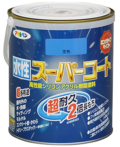 アサヒペン ペンキ 水性スーパーコート 水性多用途 空色 1.6L