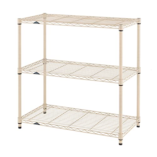 ドウシシャ ルミナス エクステリア スチールラック 3段 幅90 ベージュ 屋外OK サビに強い 業務用 耐荷重135kg タイヤ置き ガーデン