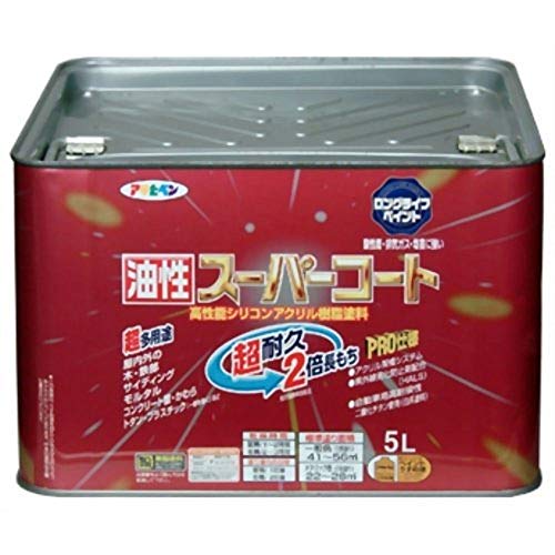 アサヒペン 油性スーパーコート 5L ライトグレー
