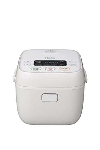 モダンホワイト/3合炊き/JJ-M32B・Size:3合炊き・パッケージ個数:1・【ひとり暮らし向け】スタイリッシュなデザインは、ひとり暮らしのお部屋にもマッチします。「静電式タッチキー」採用で、天面はフラットなのでサッと拭けてお手入れ簡単。・【大火力・極厚まる釜】460W大火力でお米の甘みを引き出し、2.5mm極厚まる釜の高伝熱とまる釜による熱対流でふっくらと炊き上げます。・【時計式タイマー】「予約炊飯タイマー」は10分単位で炊き上がり時間の予約が可能。「ひたし炊きタイマー」は、もっちりやわらかく炊き上がります。・【9種類のメニュー】冷凍後、電子レンジで解凍してもしっかりした食感で美味しく食べられる「冷凍用」コースや、忙しい時に簡単便利なワンタッチ「高速炊飯」や「炊きこみ」コース搭載・【保温機能】保温は「低め保温」と「あつあつ保温」で切替可能大火力＆極厚まる釜。ひとり暮らしにちょうどいい3合炊き炊飯器 ハイアールのマイコンジャー炊飯器 JJ?M32B は、460Wの大火力と2.5mmの極厚まる釜で、毎日のごはんをふっくら炊き上げる3合炊きモデル。 フラットな天面操作とコンパクト設計で、一人暮らしのキッチンにもすっきり置けて使いやすい一台です。