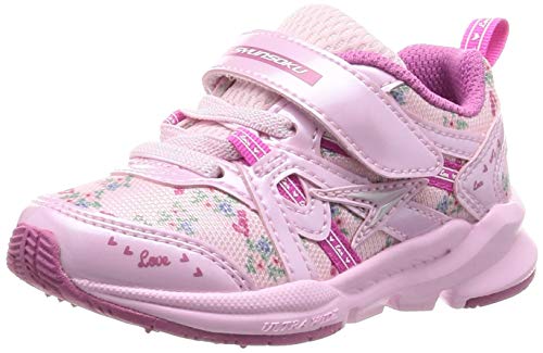 樂天商城 - [シュンソク] スニーカー キッズ 女の子 子供靴 幅広 軽量 15~23cm 3E 2.5E LEC 6120 6440 ピンク_花柄 19.