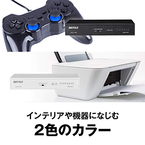 バッファロー BUFFALO Giga対応 金属筐体 電源内蔵 8ポート LSW6-GT-8NS/NWH ホワイト スイッチングハブ 簡易パッケ