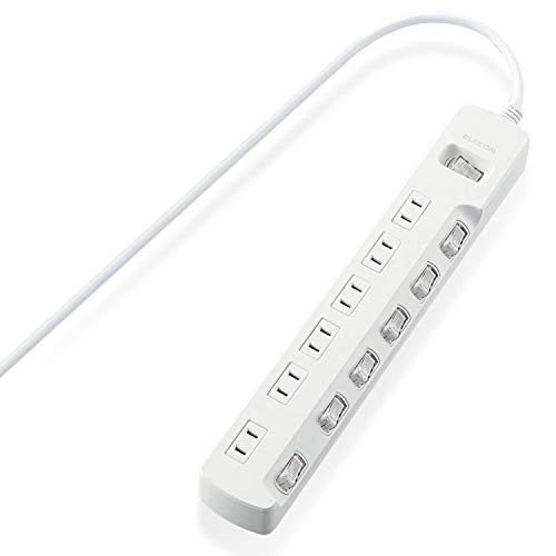 6個口6個口:1m/1m/T-E7A-2610WH・Size:1mStyle:6個口・パッケージ個数:1・待機電力をまとめて節約できる一括スイッチと、接続機器ごとにON/OFFでき、個別に節約できる個別スイッチが付いた省エネタップです。・待機電力をまとめて節約できる一括スイッチと、接続機器ごとにON/OFFでき、個別に節約できる個別スイッチが付いた省エネタップです。・ACアダプタや大きめのプラグを接続してもスイッチに干渉しにくい、斜め配置のスイッチを採用しています。・差込口には耐熱性に優れたユリア樹脂を使用していますので、万一の発熱の際にも融解しにくく、電気火災の防止に有効です。・ACアダプタを接続しても隣の差込口に干渉しにくいように、1個の差込口を離れて配置しています。商品紹介 商品紹介 【 仕様 】 本体差込口形状:2ピン 本体差込口個数:6個口 プラグ仕様:2ピン・スイングプラグ コード長:1.0m 定格:125V・15A・1500W スイッチ:集中・個別両用スイッチ 二重被ふく: スイングプラグ: 壁掛け用フック: カラー:ホワイト 材質:本体:ABS樹脂、プラグ:PVC 差込口:ユリア樹脂 外形寸法:幅310mm×奥行50mm×高さ32mm コード部分及びプラグ部分を除く 質量:372g 使用可能地域:本製品は日本国内の電源を想定して設計されていますので、日本国外ではご使用いただけません。【 説明 】 待機電力をまとめて節約できる一括スイッチと、接続機器ごとにON/OFFでき、個別に節約できる個別スイッチが付いた省エネタップです。 ACアダプタや大きめのプラグを接続してもスイッチに干渉しにくい、斜め配置のスイッチを採用しています。 差込口には耐熱性に優れたユリア樹脂を使用していますので、万一の発熱の際にも融解しにくく、電気火災の防止に有効です。 ACアダプタを接続しても隣の差込口に干渉しにくいように、1個の差込口を離れて配置しています。 プラグの刃の根本に絶縁キャップが付いており、トラッキング現象による火災の防止に役立ちます。 電源コードには、社団法人日本配線器具工業会規格(JWDS0010)に適合した二重被ふくコードを採用していますので、断線や被ふく破れによる感電・火災の防止に有効です。 狭い場所でも配線しやすい180°スイングプラグを採用しています。 プラグ仕様は2ピン式で、便利な6個口タイプです。 ご注意(免責))必ずお読みください 本製品は日本国内の電源を想定して設計されていますので、日本国外ではご使用いただけません。 ご注意（免責）必ずお読みください 本製品は日本国内の電源を想定して設計されていますので、日本国外ではご使用いただけません。