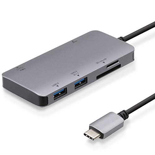 エレコム USB Type-C ハブ ドッキングステーション 6-in-1 DST-C12SV/EC 100W PD対応 USB3.1 Type