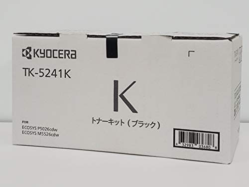 ・ TK-5241K・対応機種: ECOSYS M5526cdw P5026cdw用トナーカートリッジ・印刷可能枚数: A4判 約4 000ページ印字相当(JIS X 6932標準原稿換算。実際のトナー交換頻度は、印刷原稿、プリント枚数、印刷環境、印刷条件などにより異なります。)・色:ブラックECOSYS M5526cdw P5026cdw向けメーカー純正のトナーカートリッジ。ブラック。印刷可能枚数: A4判 約4 000ページ印字相当(JIS X 6932標準原稿換算。実際のトナー交換頻度は、印刷原稿、プリント枚数、印刷環境、印刷条件などにより異なります。)