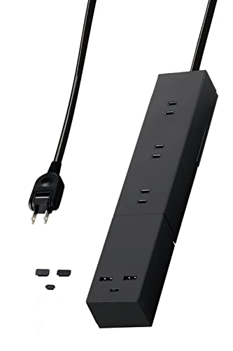エレコム 電源タップ USB 2.5m [コンセント 3個口 / USB-A 2ポート/ USB-C 1ポート ] 雷ガード 倒れにくく吊り下げ