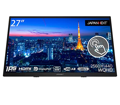 JAPANNEXT 27インチ IPS 10点タッチ対応 WQHD解像度USB-C給電対応 液晶モニターJN-IPS27WQHDR-C65W-T