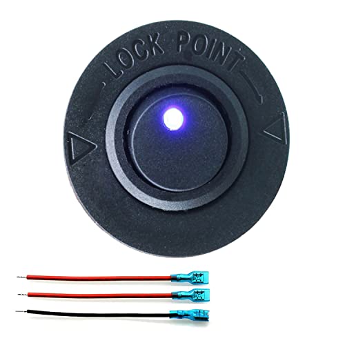 樂天商城 - MAXWIN 埋め込み式 ライト付き ロッカスイッチ 改造車 DIY スイッチ ボタン 12V 24V コンパクト LED 超小型 汎用 青色